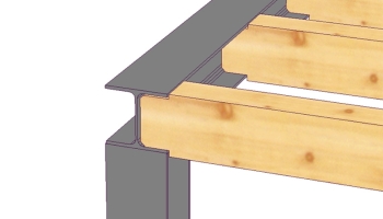 Belki stalowe i drewniane łączone ze sobą